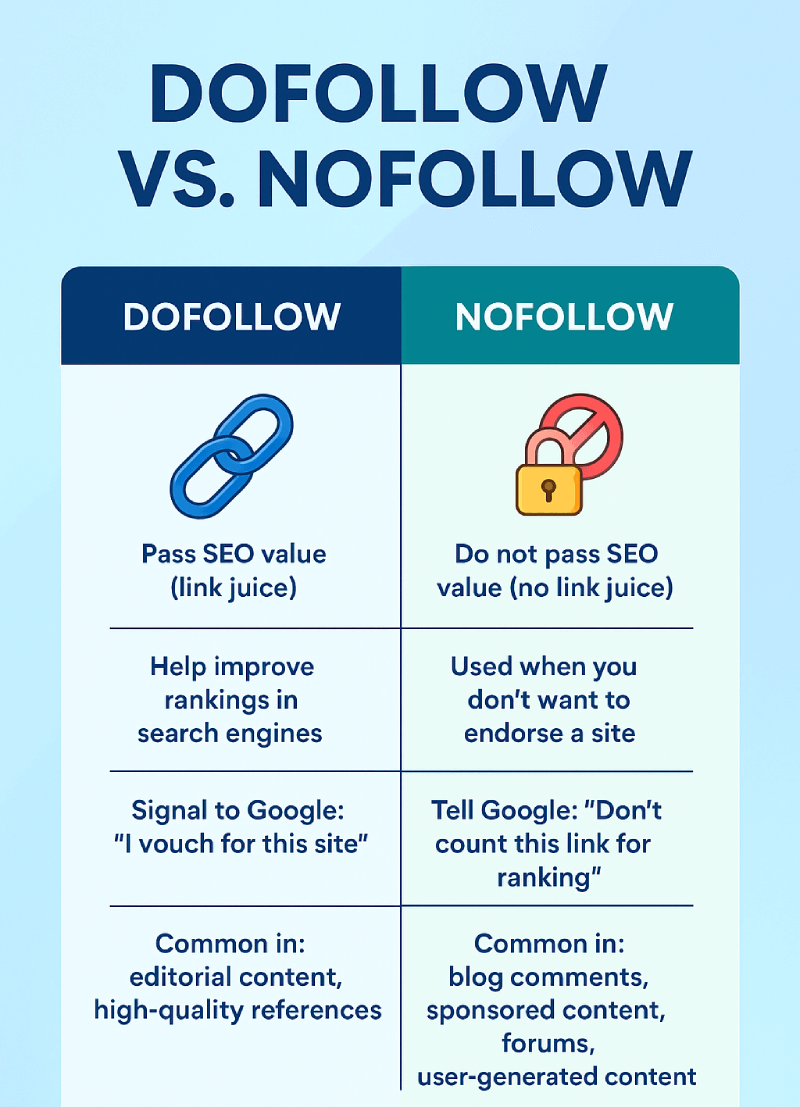 Dofollow vs nofollow